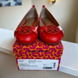 Tory Burch Gabriel Flat Veg Nappa Leather size 8